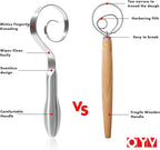OYV Seamless Dough Whisk, 18/10 Stainless Steel Danish Dough Wisk, Dishwasher - Image 2