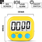 2 Pack Digital Kitchen Timer for Cooking Big Digits Loud Alarm Magnetic Backing - Image 6