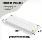 White Gold Dish Drying Rack Tray, Water Absorbing Stone Sink Caddy Kitchen Sink - Image 6