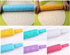 8pcs Colourful Cake Decorating Embossed Rolling Pins, Textured Non-Stick - Image 5