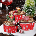 Umigy 100 Pcs Christmas Aluminum Foil Baking Cups with Lids,Snowflake - Image 6