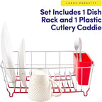 Sweet Home Collection Metal 2 Piece Dish Drying Rack Set Drainer - Image 3