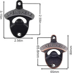 Rustproof Wall Mounted Beer Opener Black, Retro Post Mounted Soda Bottle Cap - Image 5