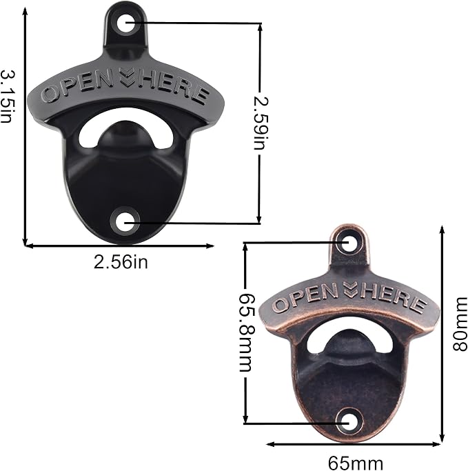 Rustproof Wall Mounted Beer Opener Black, Retro Post Mounted Soda Bottle Cap - Image 5