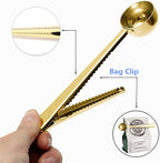 Coffee Scoop, Stainless Steel Golden Multi Function Coffee Measuring - Image 3