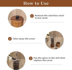 XWXO Acacia Wood Salt Grinder and Pepper Grinder Set Premium Acrylic Salt and - Image 6