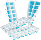ChefAide Ice Cube Tray with Lid, 4 Packs 56 Cubes Durable Stackable Ice Cube by ChefAide