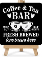 Coffee Tea Bar Decor, Coffee and Tea Bar Wood Sign by HOIJAUMAI