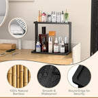 PEKER Bamboo Bathroom Organizer Countertop – Small Vanity Storage Shelf - Image 6