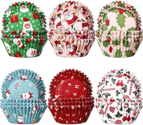 Chengu 600 Pcs Christmas Cupcake Liners, Xmas Baking Supplies by CHENGU
