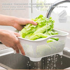 Double-layer Draining Basket Plastic Fruits Vegetable Washing Basket Food - Image 6