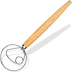 Maxjoy Danish Dough Whisk Wooden Dutch Bread Mixer - Image 8