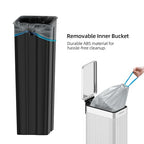 Soft-Close Trash Can with lid，8 Gallon/30L Anti-Fingerprint Stainless Steel - Image 6