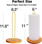 TONLEA Wooden Paper Towel Holder Countertop, Kitchen-Towel-Holder FreeStanding - Image 2