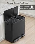 Lovewind Dual Trash Can, 14 + 6 Gallon Garbage Can - Image 6
