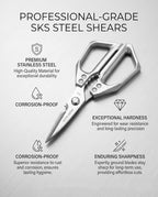 Heavy Duty Poultry Shears, Stainless Steel Kitchen Scissors - Image 2