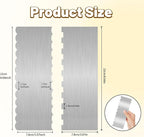 2 Pieces 8.7 Inche Stainless Steel Cake Scraper Double Sided Patterned Edge - Image 2
