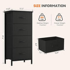 Sweetcrispy 4 Fabric Drawer Small Dresser, Bedside Nightstand - Image 3