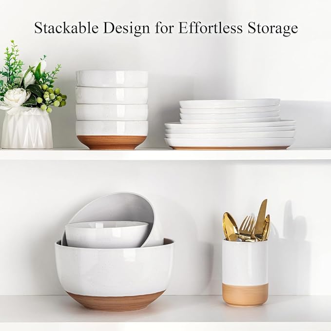 AmorArc 9.8’’ Extra Large Ceramic Salad Bowls, 90 OZ Serving Bowls Set of 2 - Image 8
