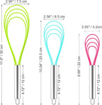 Webake Silicone Flat Whisk Set of 3, Heat Resistant Kitchen Whisks - Image 4