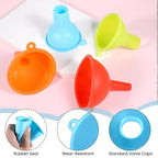 4 PCS Kitchen Silicone Funnel, 4 Colors Kitchen Funnel Set Wide Mouth Funnels - Image 3