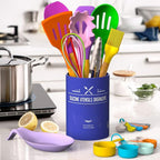 Umite Chef Kitchen Cooking Utensils Set, Wooden Handle Silicone Kitchen Gadgets - Image 5