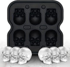 Skull Ice Cube Mold, 6-Cavity Silicone Ice Tray by DakGagMah