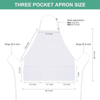 Jubatus 2 Pack 3 Pockets Adjustable Bib Apron Chef Kitchen Cooking Aprons - Image 6