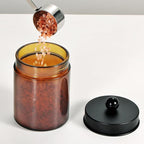 Amber Glass Qtip Holder, Apothecary Jar, Qtip Dispenser - Image 2