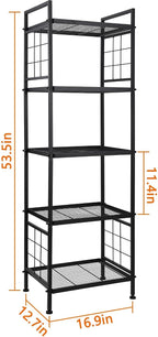 GIOTORENT 5-Wire Standing Book Shelf & Bookcase, Metal Storage Shelving Unit - Image 2