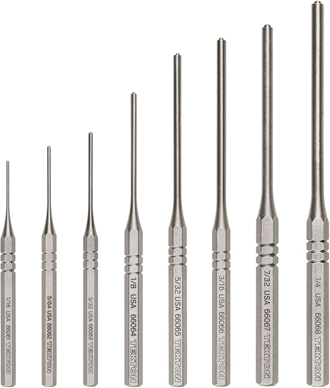 TEKTON Roll Pin Punch Set, 8-Piece | PNC93001 | Made in USA by TEKTON
