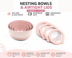 Mixing Bowls with Lids, 8-Piece Airtight Leak-Proof Nesting BPA-Free Bowl Set - Image 2