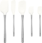 Tovolo Stainless Steel Handled Silicone Spatula Set of 5 White, Dishwasher Safe by Tovolo