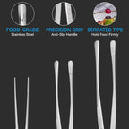 HOTEC Kitchen Tweezers Tongs Stainless Steel Professional Chef Tweezers - Image 6