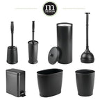 mDesign Small Modern 1.3 Gallon Rectangle Metal Lidded Step Trash Can, Compact - Image 8