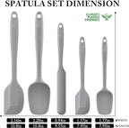 HOTEC 600℉ Heat Resistant BPA-Free Silicone Rubber Spatula Set, Kitchen Cooking - Image 2