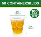 Dealusy 50 Set 32 oz Deli Containers - Image 2