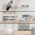 WERTIOO Olive Oil Dispenser Bottle, 17 OZ Glass Oil Dispenser - Image 3