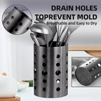 QRU Kitchen Utensil Holder for Countertop, Stainless Steel Cooking Utensil - Image 3