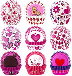 SANNIX 450pcs Valentine's Day Cupcake Liners Heart Baking Cups Cupcake Wrappers Paper Wraps Muffin Liners for Valentine's Day Wedding Birthday Party Candy Cake Decorations Supplies (9 Designs) by SANNIX