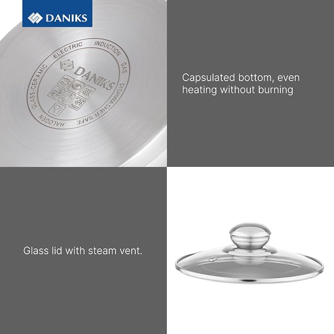 Daniks Classic 6-Piece Stainless Steel Cookware Set - Image 5