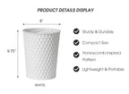 Venalys Small Metal Trash Can Wastebasket, Decorative Honeycomb Garbage Can - Image 6