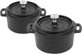 Flavehc Mini Cocotte 8 oz Pre-Seasoned Mini Dutch Oven 0.25 qt. Cast Iron by FLAVEHC