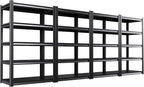 Set of 4 71"H Garage Shelving-2050LBS 5 Tier Storage Shelves, Adjustable Heavy by Unknown