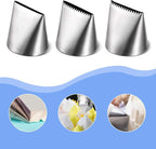 Ptwola 3 PCS Piping Tips Set Large Frosting Piping Kit Stainless Steel Cake - Image 4