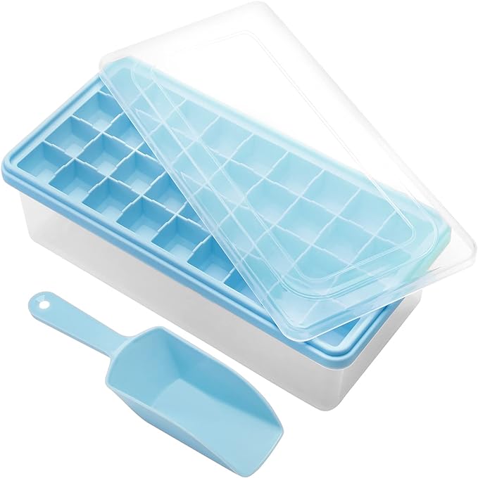 Silicone Ice Cube Tray with Leak-Proof Lid & Storage Bin by CZWLHG