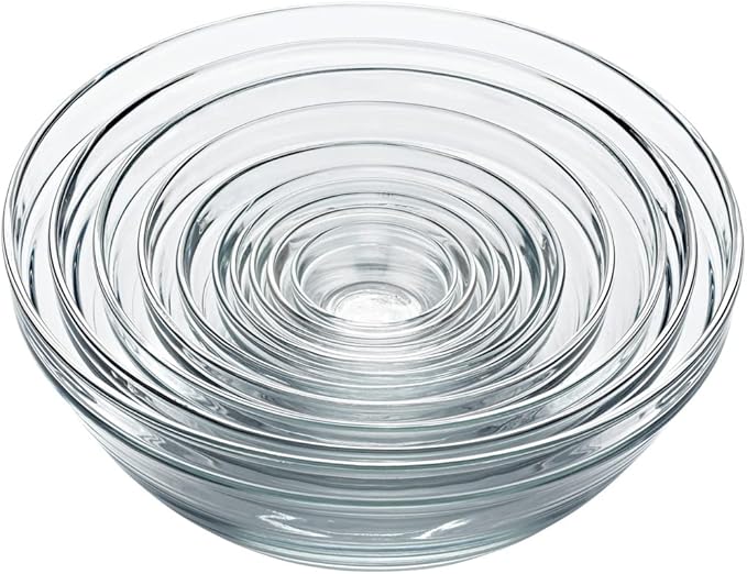 Duralex Le Gigogne Glass Mixing Bowl Set – 10-Piece Clear Stackable Prep Bowls - Image 2