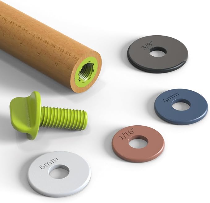 Rolling Pin with Adjustable Thickness Ring, Dough Thickness - Image 7