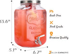 2 Gallon Glass Drink Dispenser For Parties, Beverage Dispenser, Lemonade - Image 6