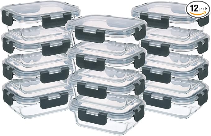 GULFLIN 24-Piece Small Glass Food Storage Containers by GULFLIN